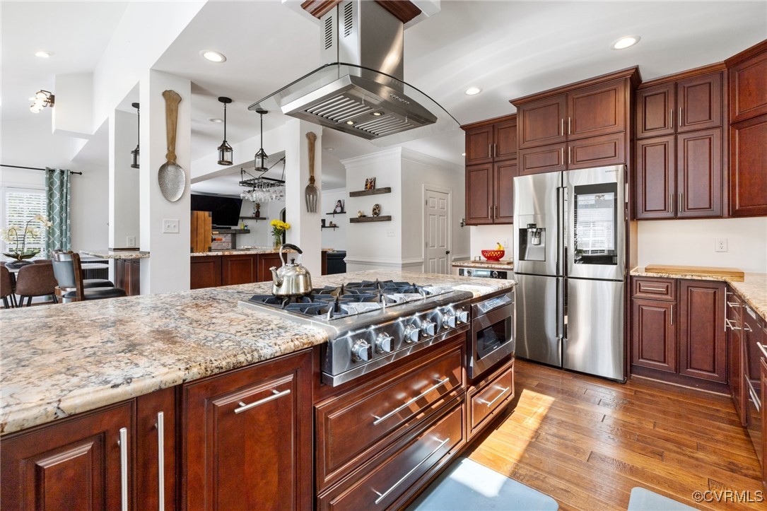 3813 Hackamore Lane Henrico, VA 23233 - Photo 20 of 45 a kitchen with stainless steel appliances granite countertop a stove a refrigerator and a sink