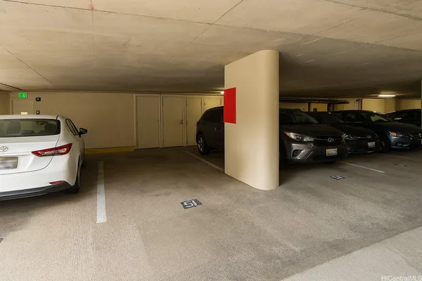 a view of a car garage