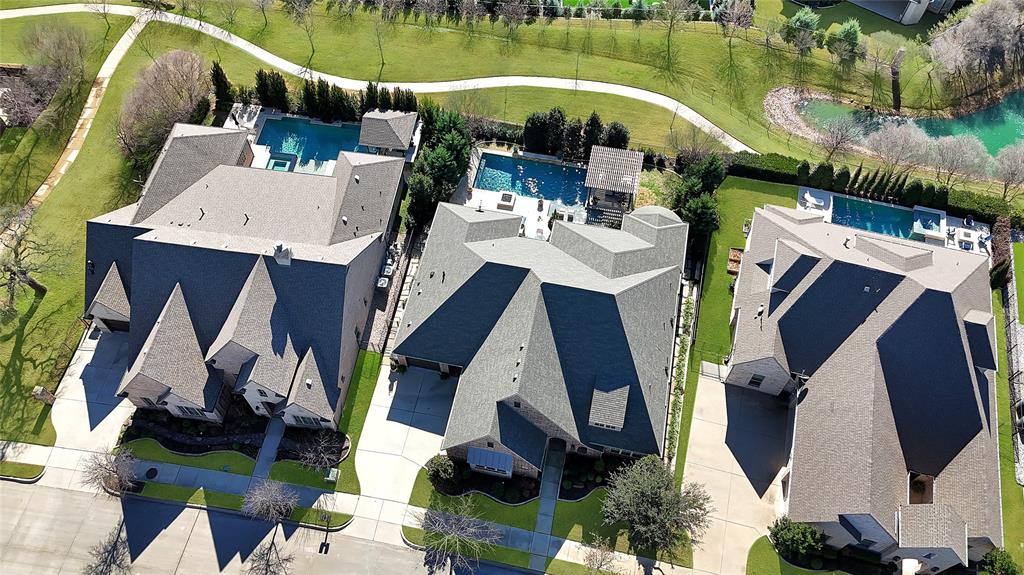 921 Winding Ridge Trail Southlake, TX 76092 - Photo 40 of 40 an aerial view of a house with a swimming pool and outdoor seating