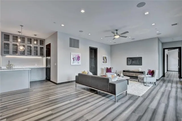 a living room with furniture