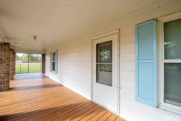 a view of a garden from a hallway