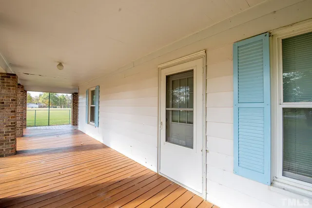a view of a garden from a hallway