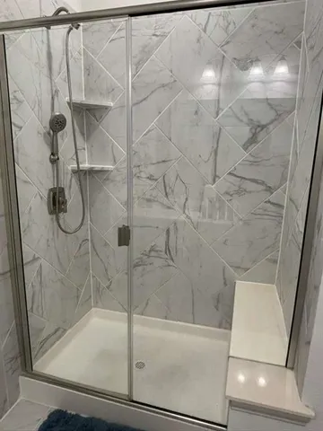 a bathroom with a shower