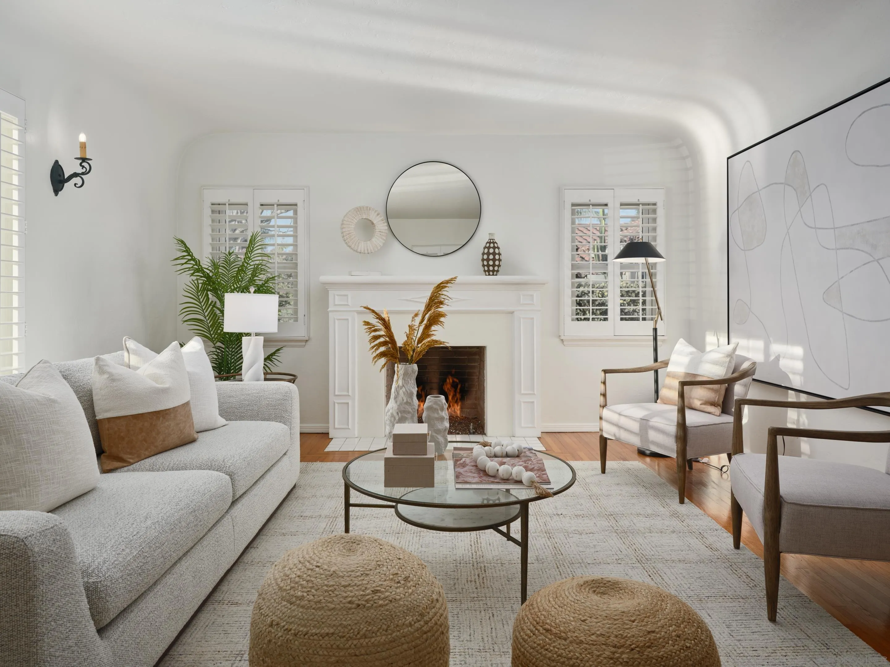 4725 Natalie Drive San Diego, CA 92115 - Photo 10 of 34 a living room with fireplace furniture and a large window