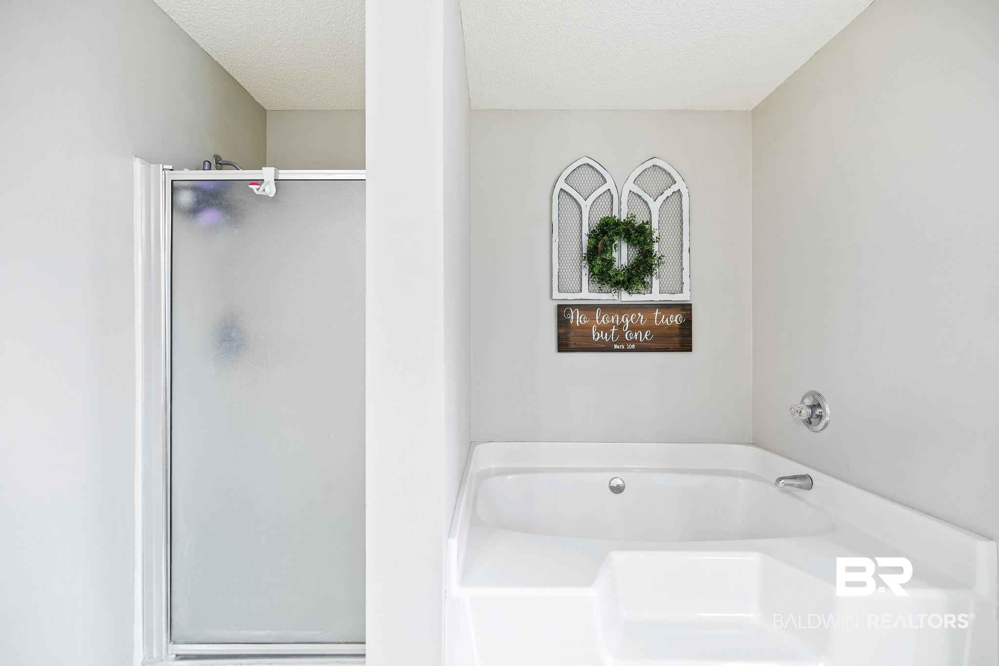 28246 Turkey Branch Drive Daphne, AL 36526 - Photo 20 of 41 Bathroom featuring a textured ceiling and plus walk in shower