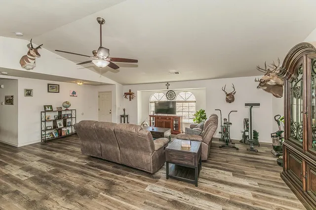 a living room with furniture