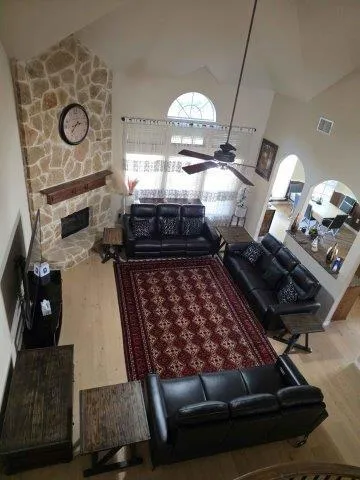a stove top oven sitting inside of a kitchen