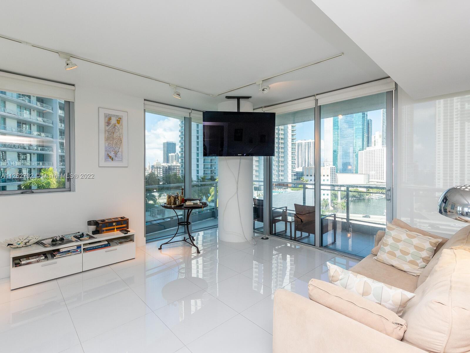 92 Southwest 3rd Street, Unit 1510 Miami, FL 33130 - Photo 11 of 90 a living room with furniture and a flat screen tv
