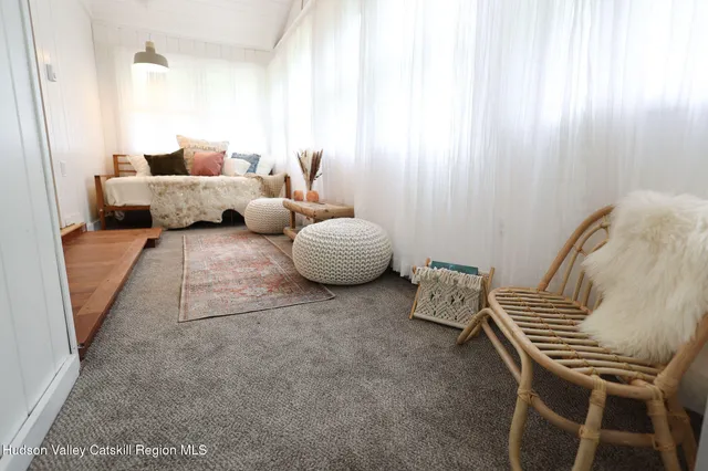 a room with car parked