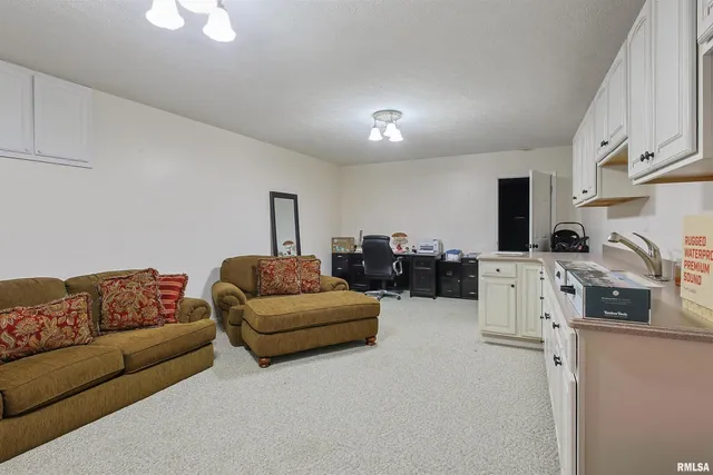 a living room with furniture and a couch