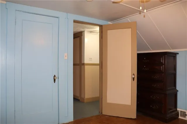 a view of elevator with hallway