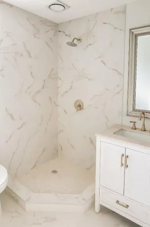 a bathroom with a shower