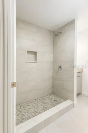 a bathroom with a shower