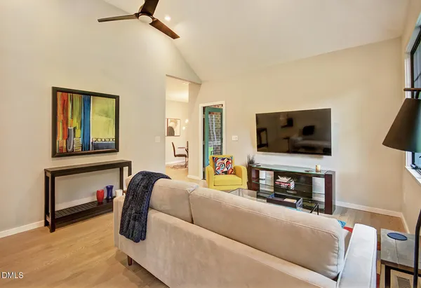 a living room with furniture