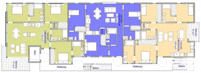 a front view of a building with many windows