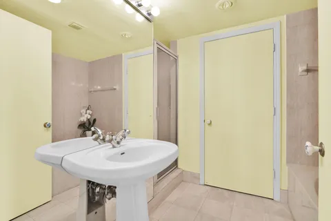 a bathroom with a shower