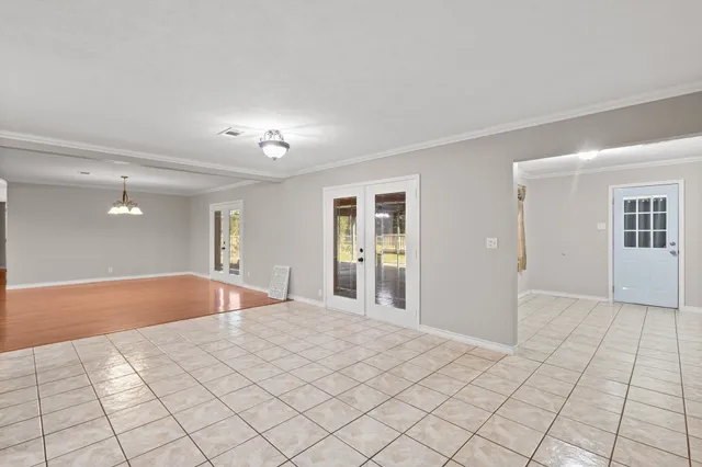 a view of a room with natural light