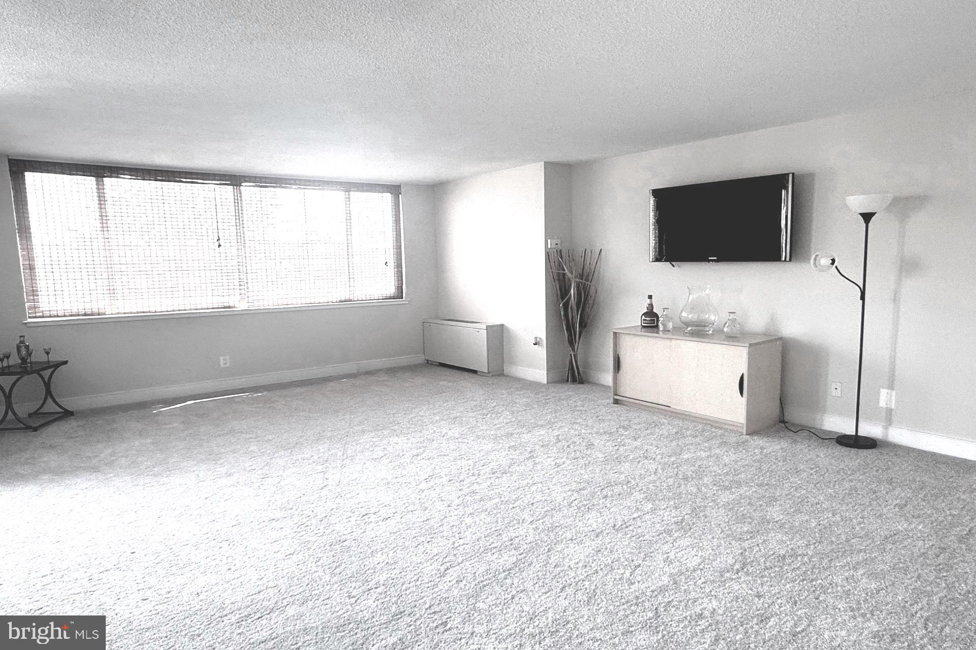1220 Blair Mill Road, Unit 405 Silver Spring, MD 20910 - Photo 6 of 39 a living room with a flat screen tv a window and a bathtub