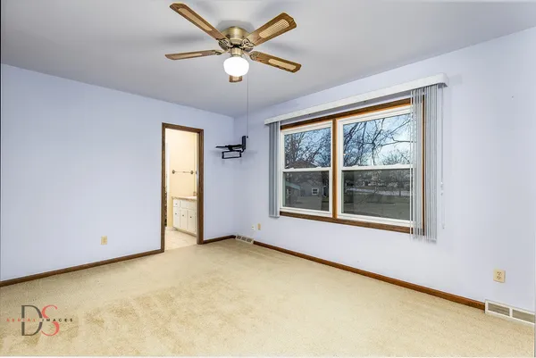 an empty room with a window