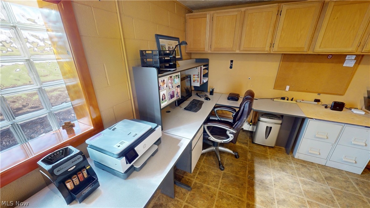 6904 Center Road Valley City, OH 44280 - Photo 23 of 36 Office with concrete block wall and built in study area