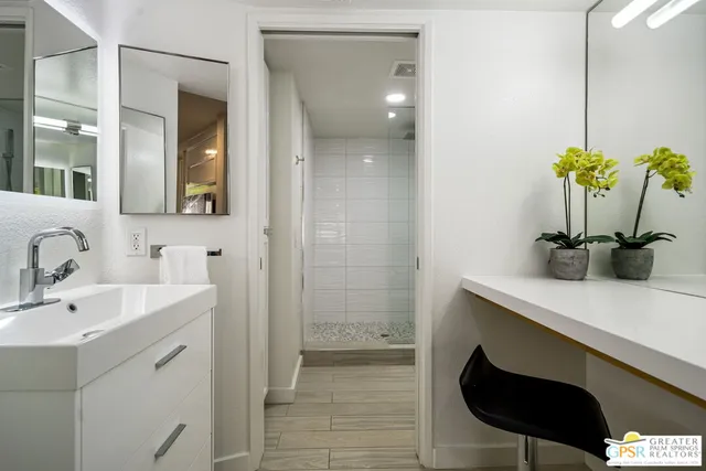 a bathroom with a shower