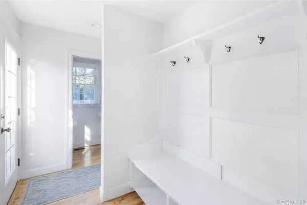a bathroom with a bathtub and shower