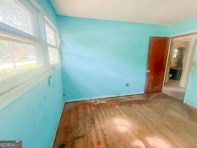 an empty room with a window
