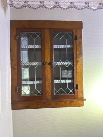 an empty room with a door