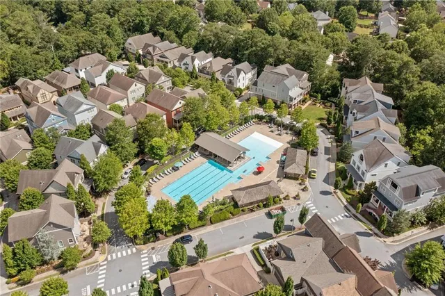 an aerial view of multiple house