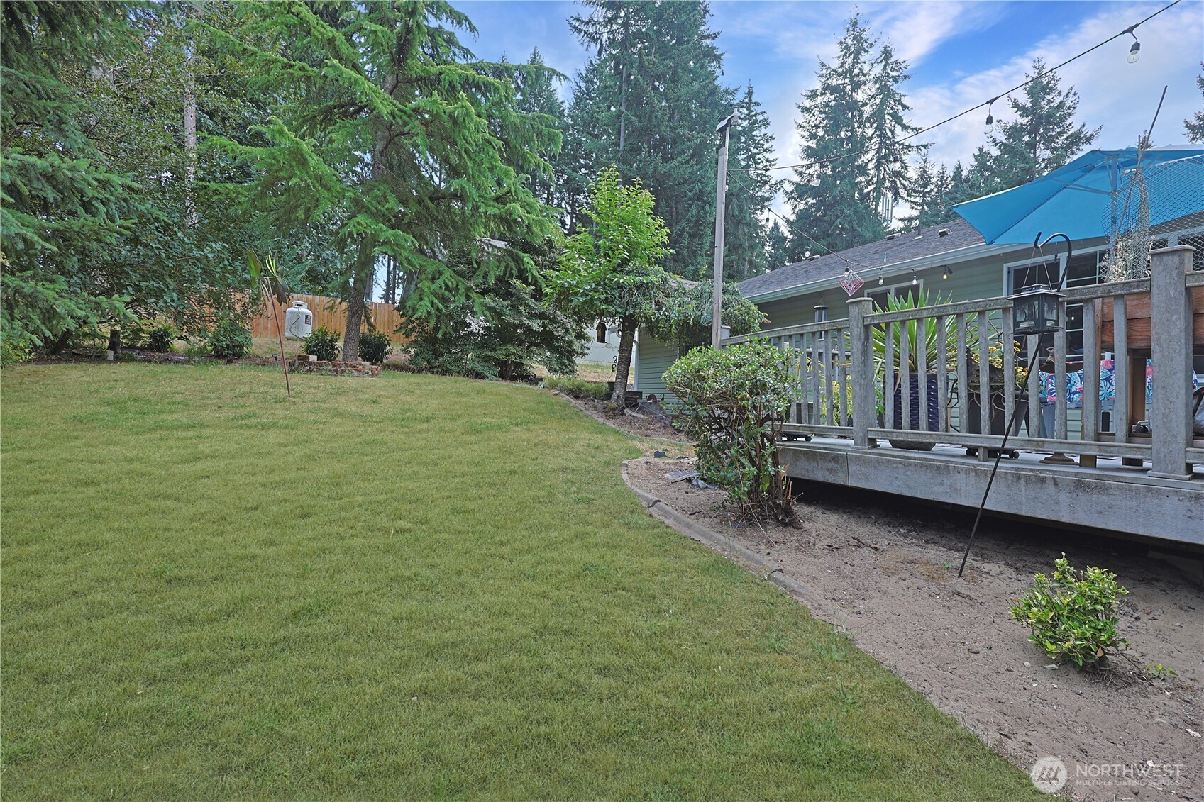 17538 Loop Lane Southeast Yelm, WA 98597 - Photo 18 of 20 a backyard of a house with outdoor seating and green space