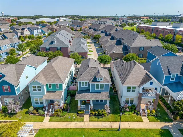 an aerial view of multiple houses