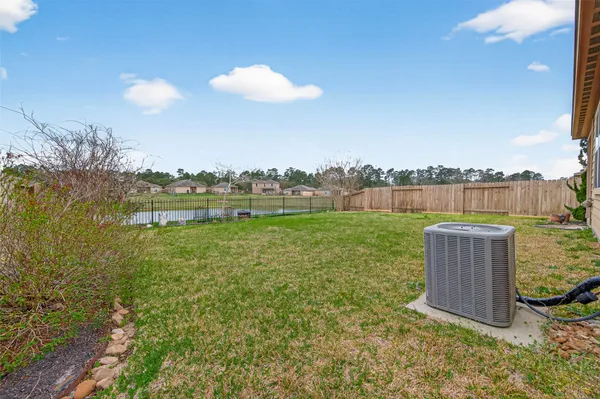 a view of a garden with a slide