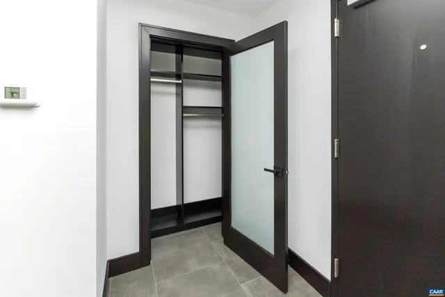 a view of elevator with hallway