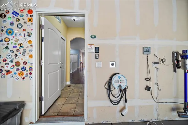 a view of a hallway with entryway