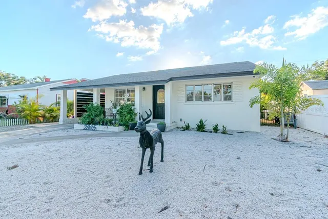 a house view with a garden space