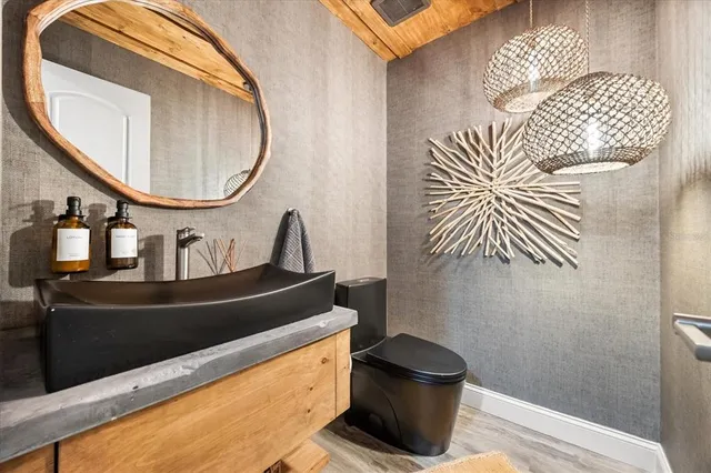 a view of a garden with trees