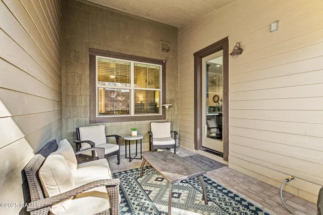 a view of a room with racks on the wall