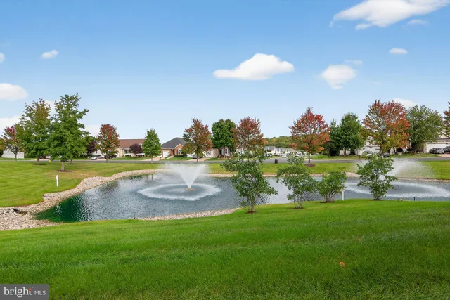a view of a golf course with a lake
