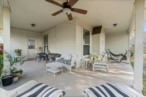 a living room with furniture