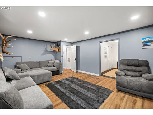 a living room with furniture and a couch