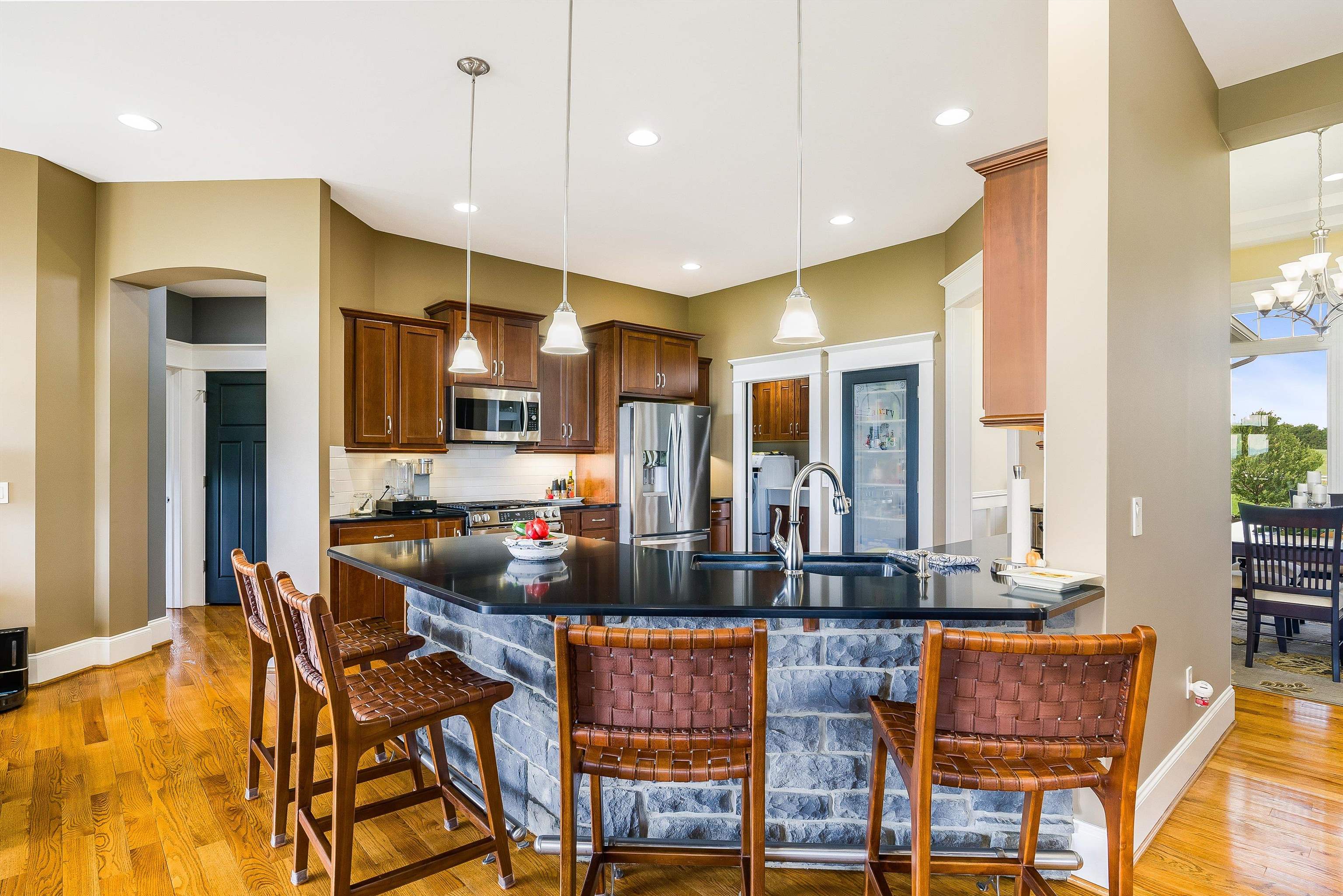 73 Bailey Road Fort Defiance, VA 24437 - Photo 21 of 73 a kitchen with stainless steel appliances kitchen island granite countertop a table and chairs