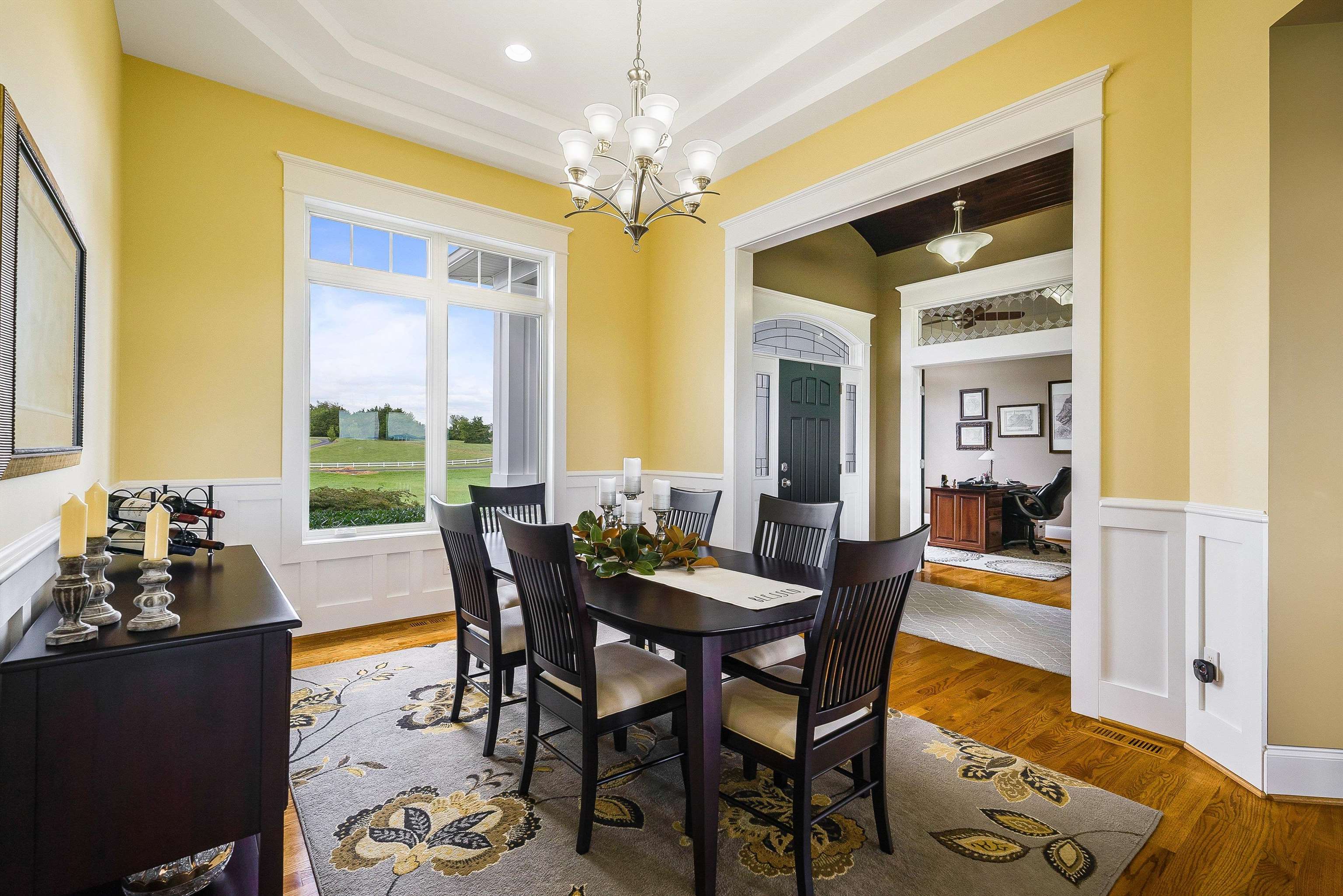 73 Bailey Road Fort Defiance, VA 24437 - Photo 25 of 73 a dining room with furniture and a chandelier