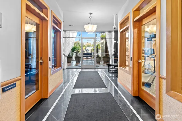 a view of hallway with stairs