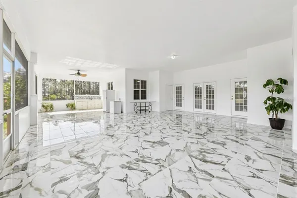 a view of a yard with porch