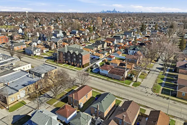 an aerial view of multiple house