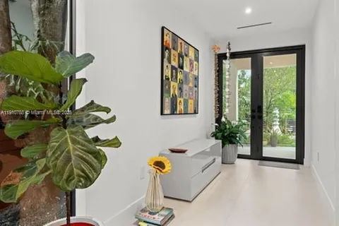 a bath room with a window