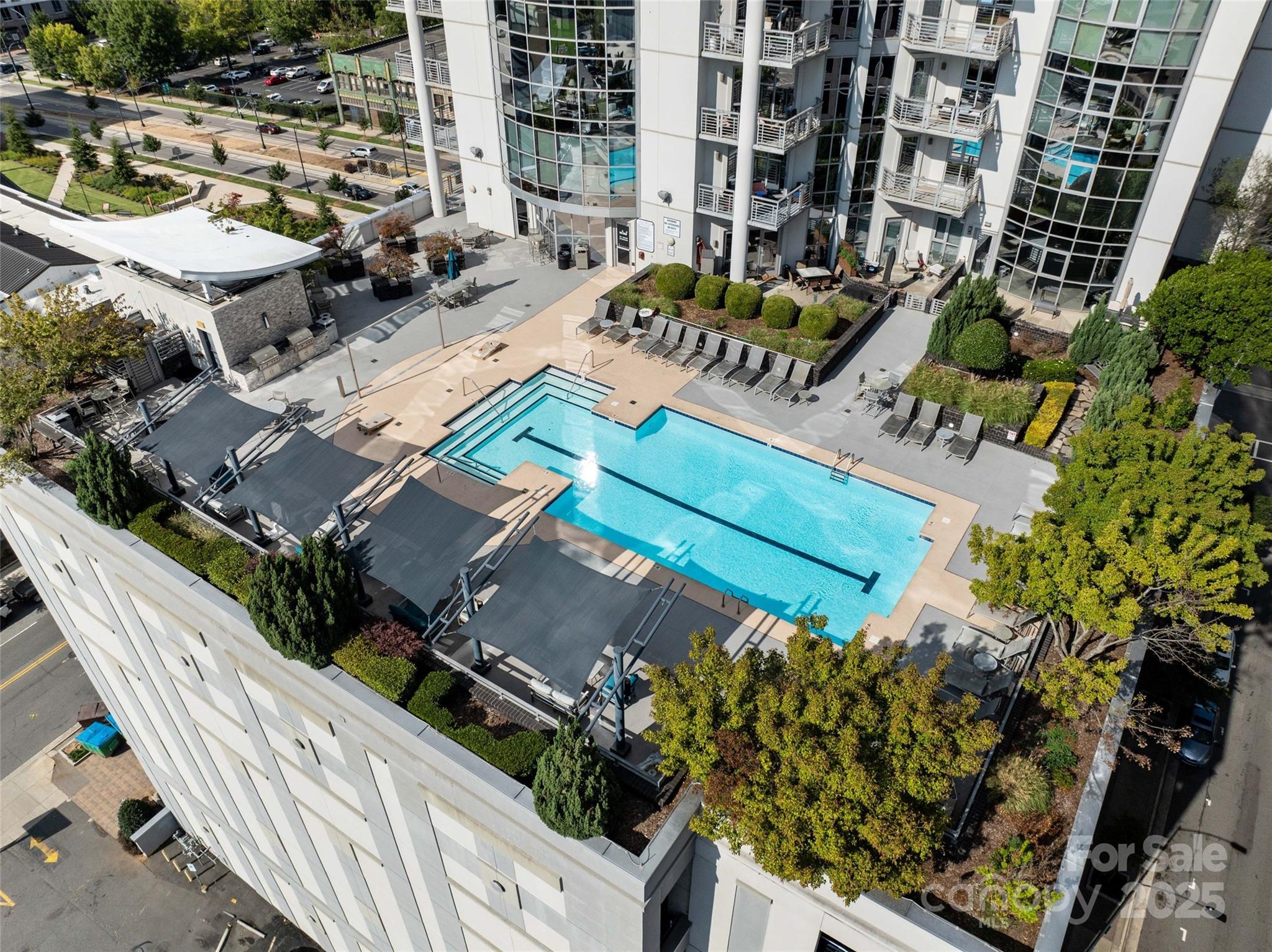 333 West Trade Street, Unit 1301 Charlotte, NC 28202 - Photo 28 of 34 an aerial view of a house with outdoor space