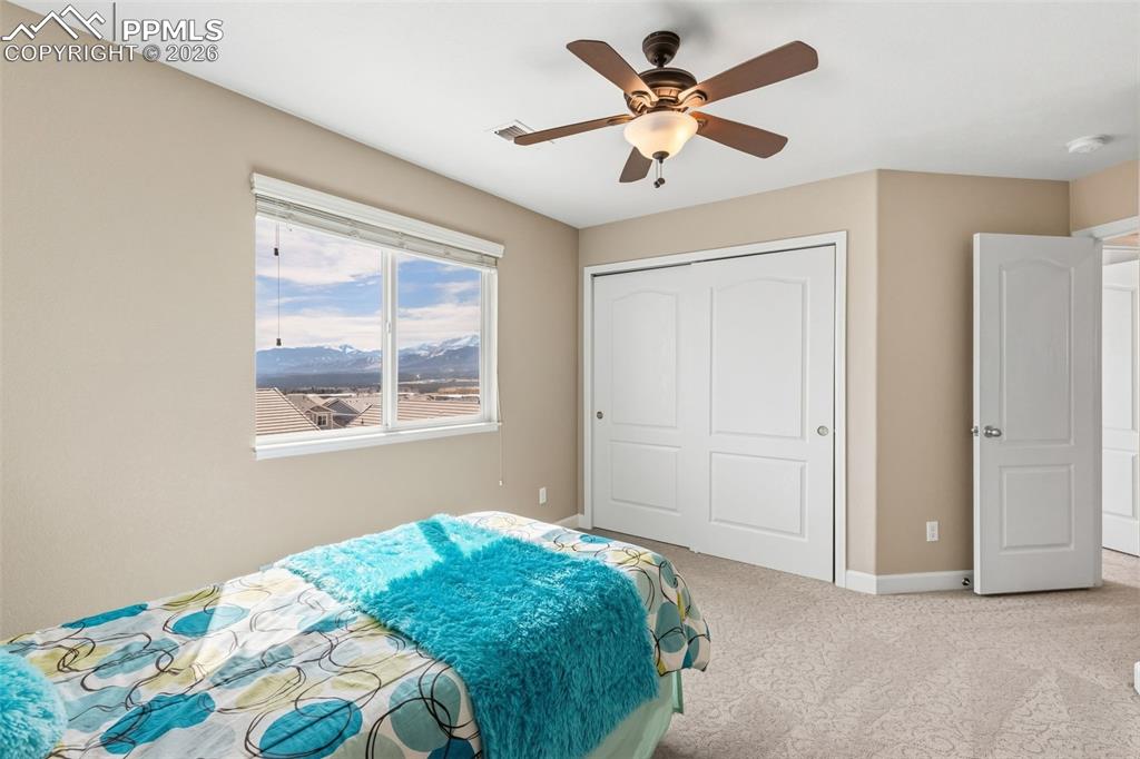 837 Altamont Ridge Drive Colorado Springs, CO 80921 - Photo 18 of 32 Bedroom with Pikes Peak and Air Force Academy views