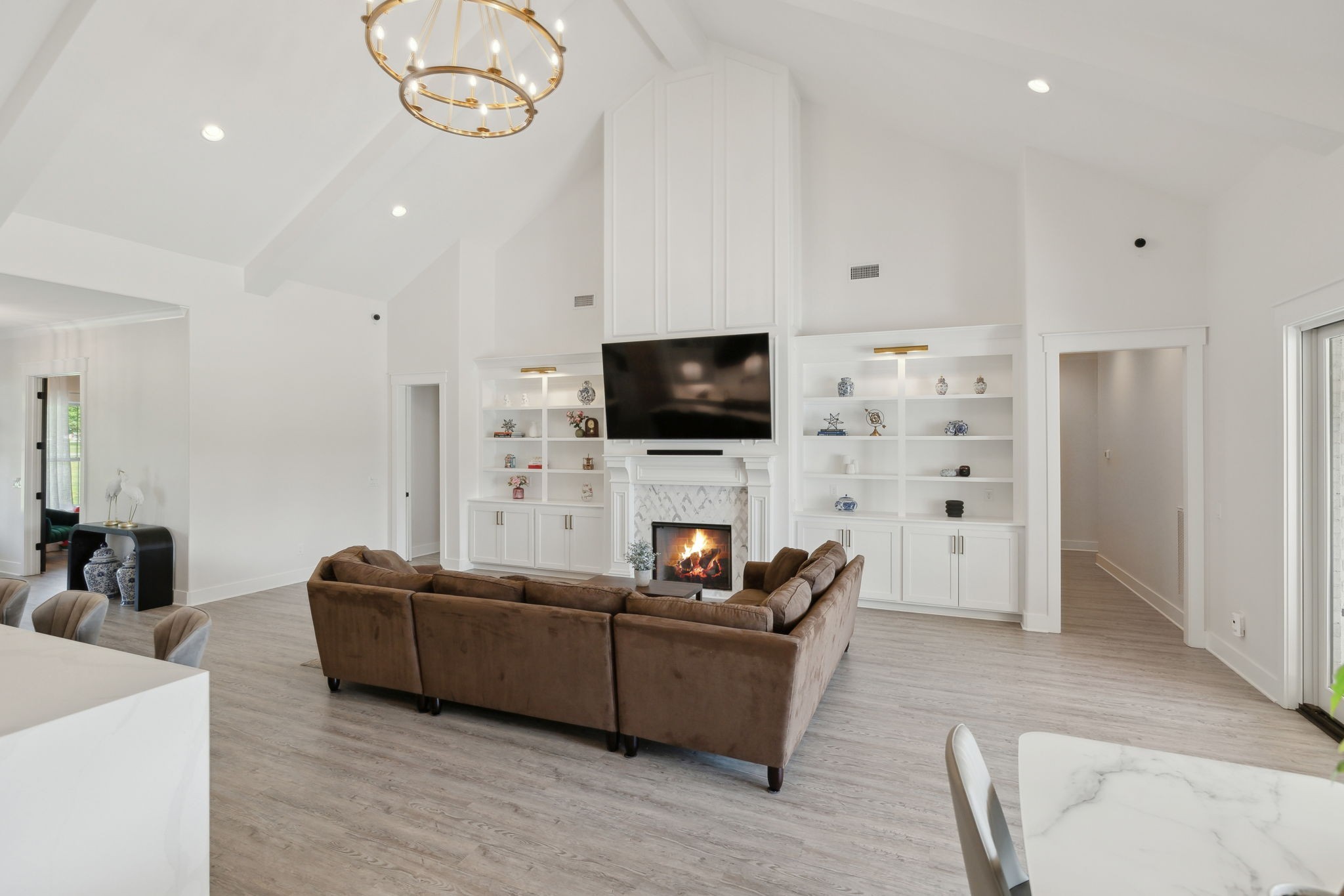 2648 Wilson Overall Road Murfreesboro, TN 37127 - Photo 47 of 92 a living room with furniture a flat screen tv and a fireplace