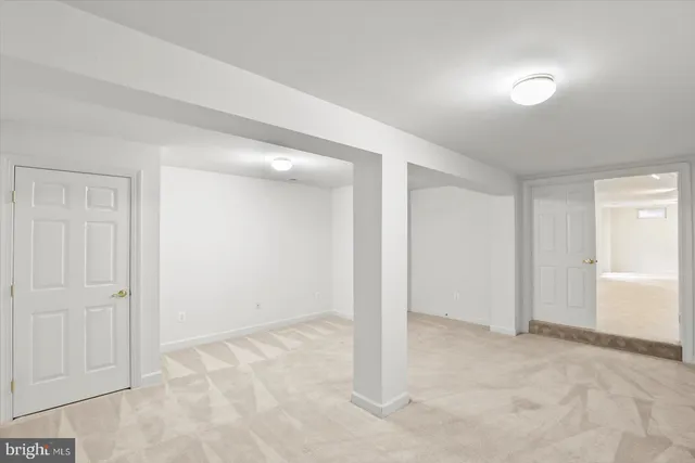 an empty room with a natural light